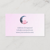 Yoga Roze Lotus Bloem Maan Visitekaartje (Achterkant)