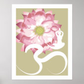 Yoga & Roze Lotus Flower White om Spiritueel Poste Poster (Voorkant)