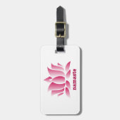 Yoga roze lotus namaste bagagelabel (Voorkant verticaal)