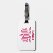 Yoga roze lotus namaste bagagelabel (Achterkant verticaal)