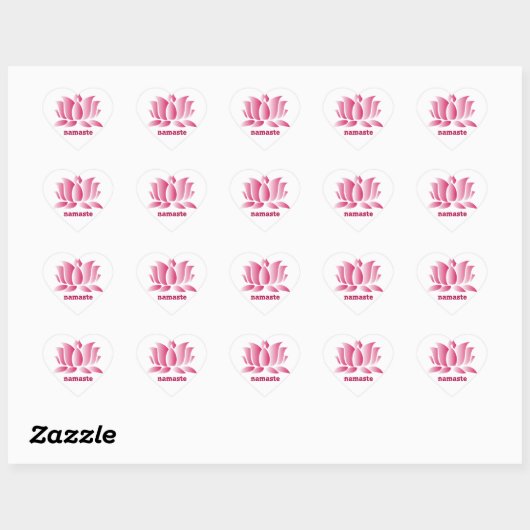 yoga roze lotus namaste hart sticker (Vel)