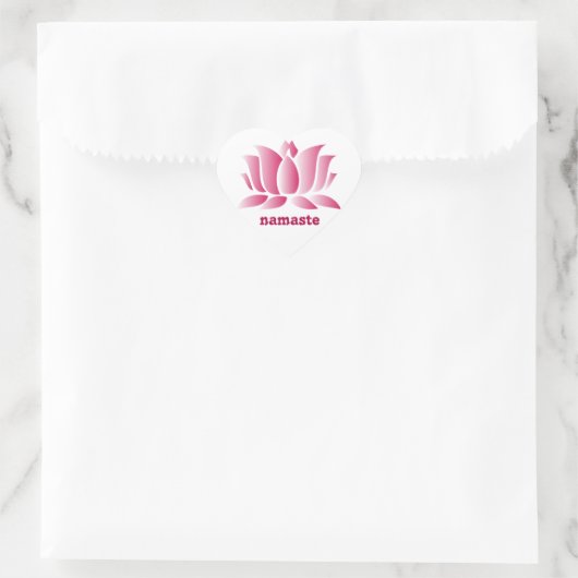 yoga roze lotus namaste hart sticker (Tas)