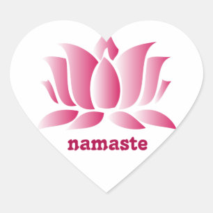 yoga roze lotus namaste hart sticker
