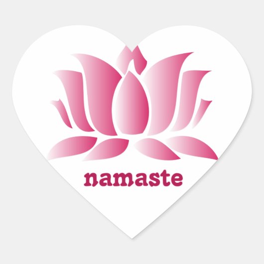 yoga roze lotus namaste hart sticker (Voorkant)