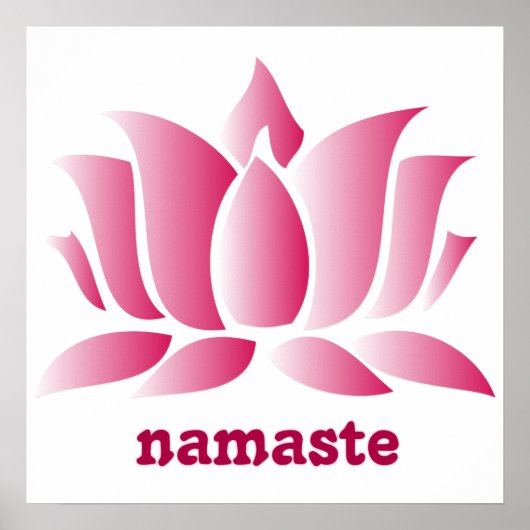 yoga roze lotus namaste poster (Voorkant)