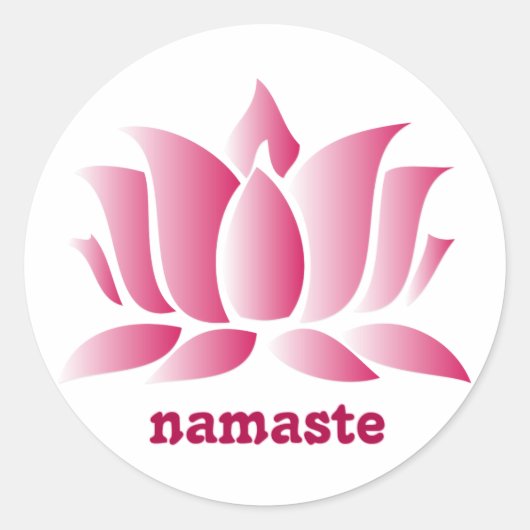 yoga roze lotus namaste ronde sticker (Voorkant)