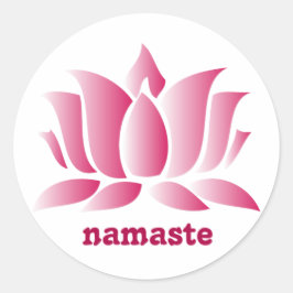 yoga roze lotus namaste ronde sticker