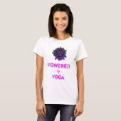 *~* YOGA Roze Paarse Crystal Sphere Vrouwen Wit T-shirt (Voorkant volledig)