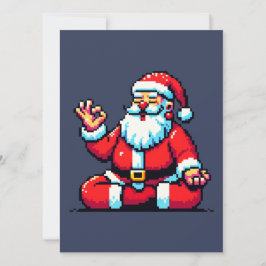 Yoga Santa 8-bit Vakantie Fitness Humoristische Pi Kaart