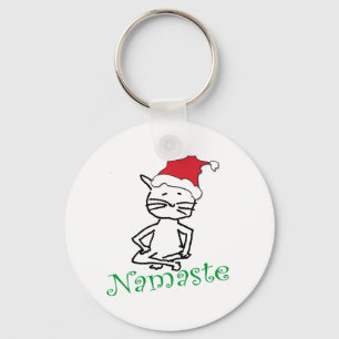 Yoga Santa Cat Gifts Sleutelhanger