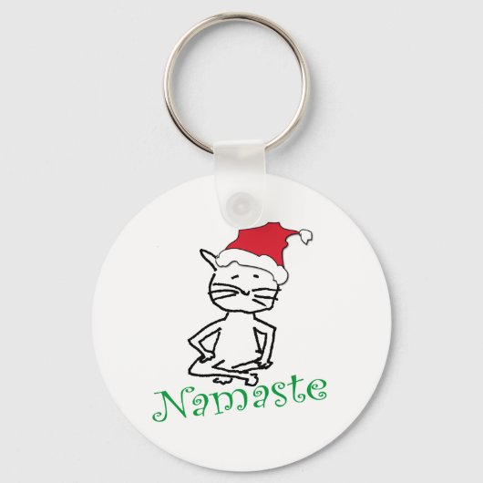 Yoga Santa Cat Gifts Sleutelhanger (Voorkant)