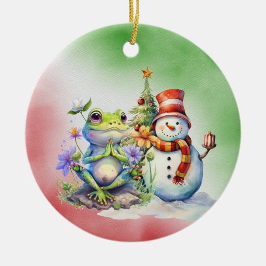 Yoga Santa Favoriete Instructeur voor Kerstmis Keramisch Ornament (Voorkant)