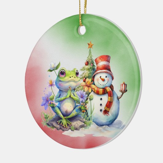 Yoga Santa Favoriete Instructeur voor Kerstmis Keramisch Ornament (Links)