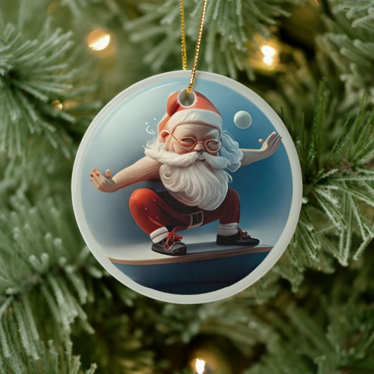 Yoga Santa Keramisch Ornament (Boom)
