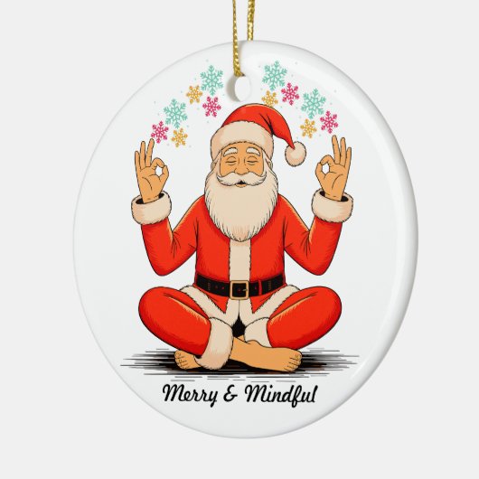 Yoga Santa Keramisch Ornament (Links)