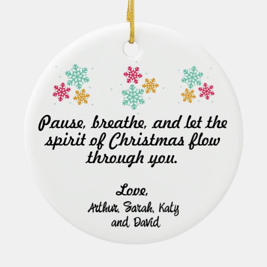 Yoga Santa Keramisch Ornament (Achterkant)