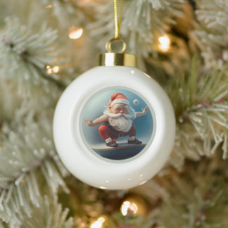 Yoga Santa Keramische Bal Ornament