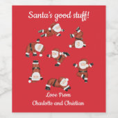 Yoga Santa Kerstmis wijn label Etiket (Enkel label)