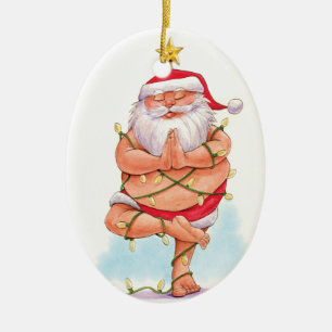 Yoga Santa Ornament