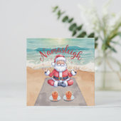 Yoga santa  zen before ten by the beach  feestdagenkaart (Staand voorkant)