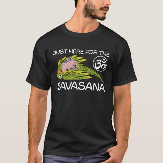 Yoga Savasana Parrot Mustache Parakeet T-shirt (Voorkant)