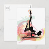 Yoga-schetsvrouw illustratie briefkaart (Voorkant / Achterkant)