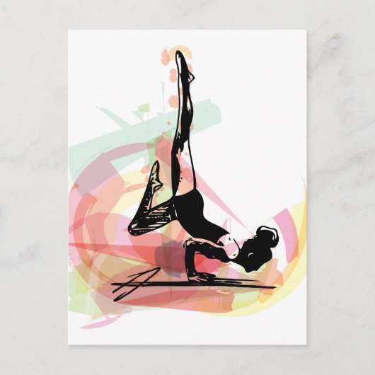 Yoga-schetsvrouw illustratie briefkaart (Voorkant)