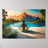 Yoga Schilderij: Serene Meditatie door Mountain La Poster (Voorkant)
