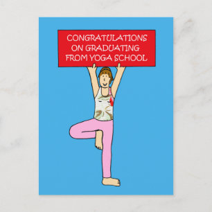 Yoga School Afstuderen van harte gefeliciteerd. Aankondigingskaart