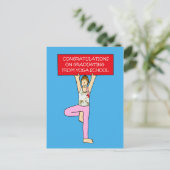 Yoga School Afstuderen van harte gefeliciteerd. Aankondigingskaart (Staand voorkant)