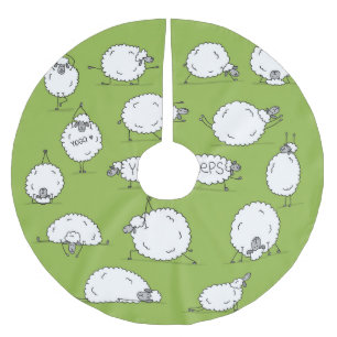 Yoga Sheep: Whimsical Sketch plezier. Kerstboom Rok