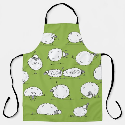 Yoga Sheep: Whimsical Sketch plezier. Schort (Voorkant)
