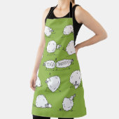 Yoga Sheep: Whimsical Sketch plezier. Schort (Insitu)