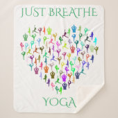 YOGA sherpa deken met hart. "GEWOON BREATHE" (Voorkant)