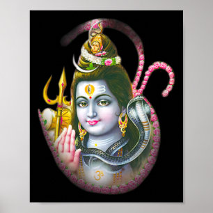 Yoga Shirts Spiritueel Hindoe God Krishna Meditati Poster