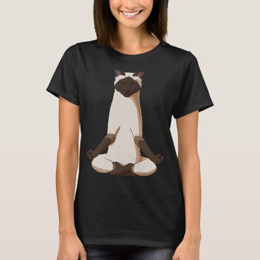 Yoga Siamese Kat T-shirt (Voorkant)