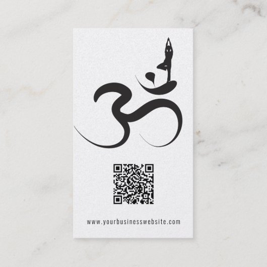 Yoga Silhouette Black Logo Symbol Om Aum Zen Visitekaartje (Achterkant)