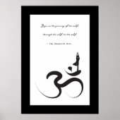 Yoga Silhouette Black Om Ohm Zen Spiritueel Poster (Voorkant)