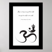 Yoga Silhouette Black Om Ohm Zen Spiritueel Poster (Voorkant)