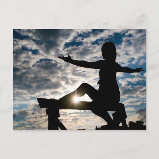 Yoga Silhouette Briefkaart (Voorkant)