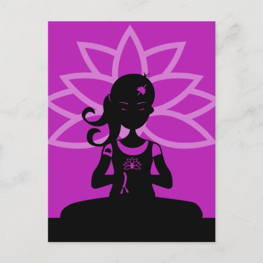 Yoga Silhouette Briefkaart (Voorkant)