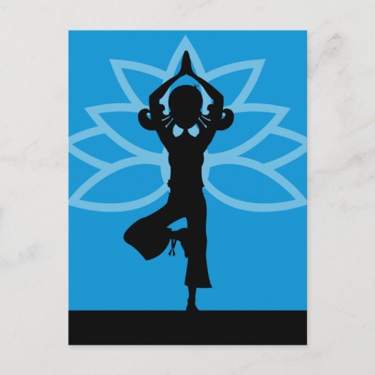 Yoga Silhouette Briefkaart (Voorkant)