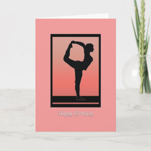 Yoga Silhouette en Sunset Birthday Card Kaart