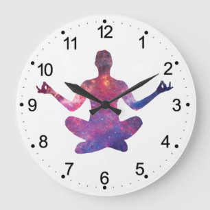 Yoga silhouette - Kies achtergrondkleur Grote Klok