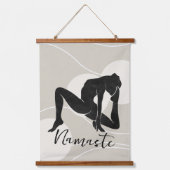 Yoga silhouette meditation Balance Namaste zen Hangend Wandkleed (Voorkant 3)