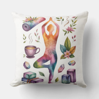 Yoga silhouette mindful living inspired  kussen