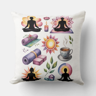 Yoga silhouette mindful living inspired  kussen
