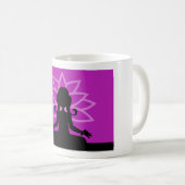 Yoga Silhouette Paarse Coffee Mok (Voorkant rechts)