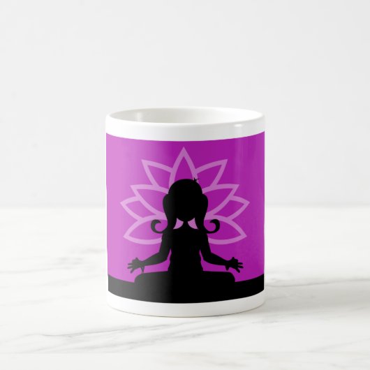 Yoga Silhouette Paarse Coffee Mok (Center)