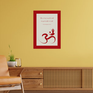 Yoga Silhouette Red Om Ohm Zen Spiritueel Poster